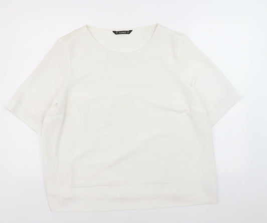 Dunnes Women White Basic Short Sleeve Blouse Size XL