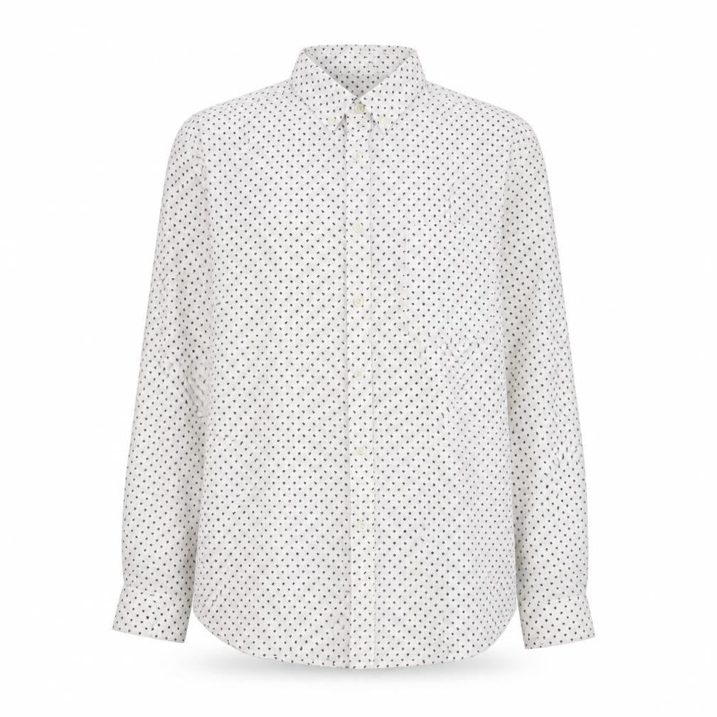 Goodfellow & Co Women's White Printed Button-Up Shirt XL Cotton Slim Fit