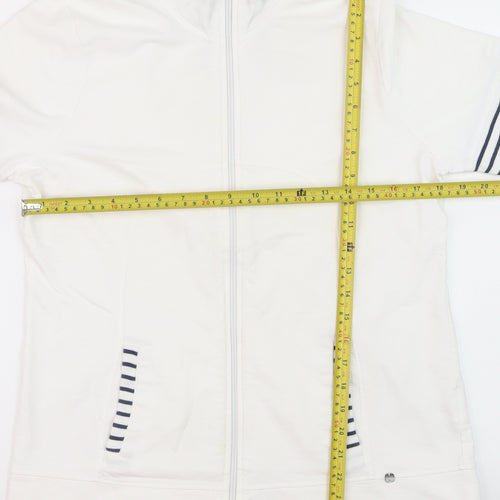 Paco Marine Women’s White Nautical Zip Polo XL Cotton Top