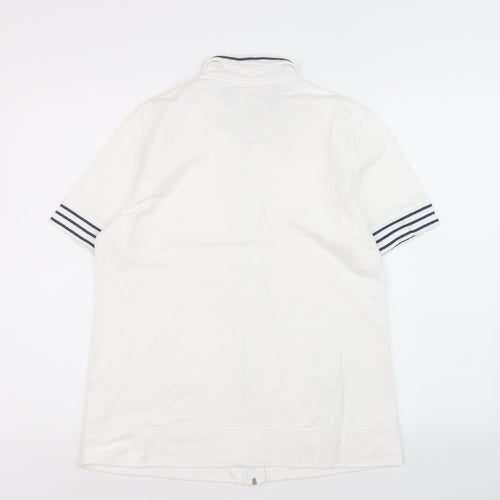 Paco Marine Women’s White Nautical Zip Polo XL Cotton Top