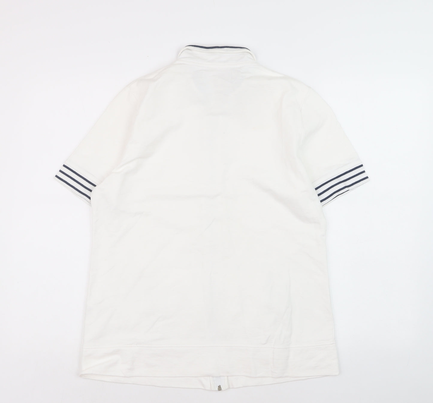 Paco Marine Women’s White Nautical Zip Polo XL Cotton Top