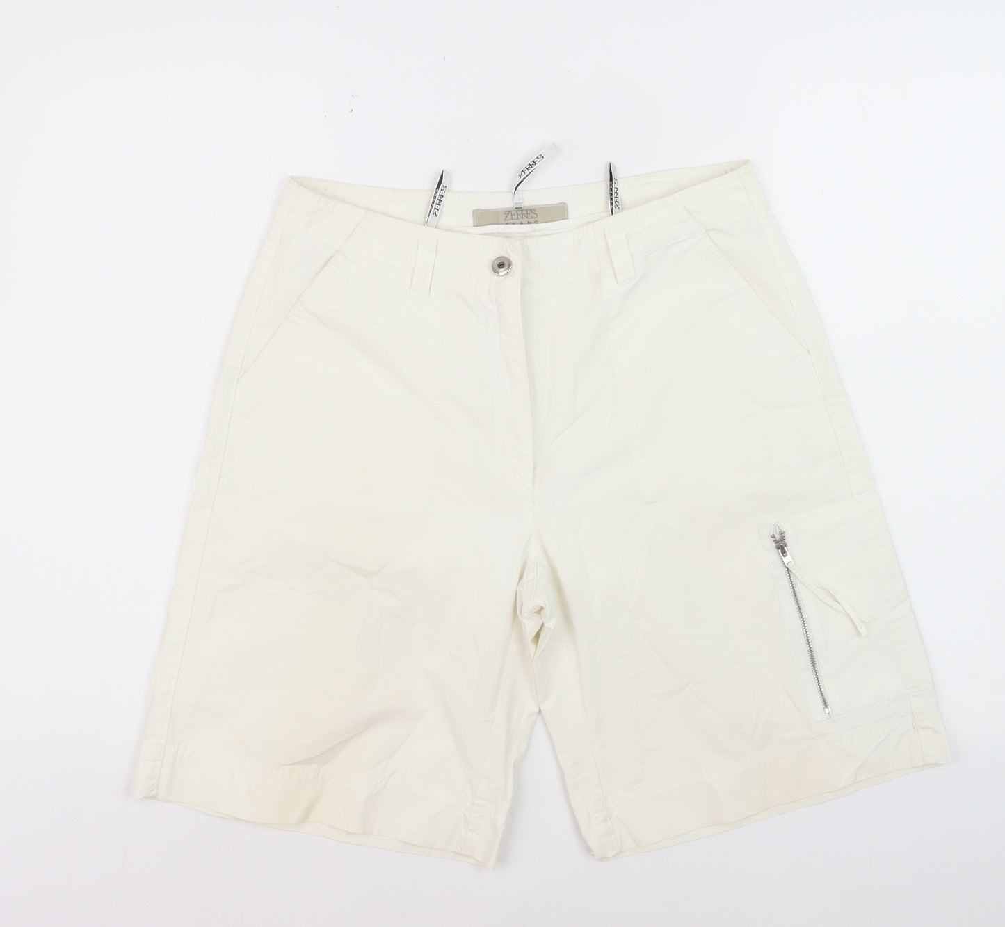 Zerres Men's Ivory Cotton Cargo Shorts Size L 40in