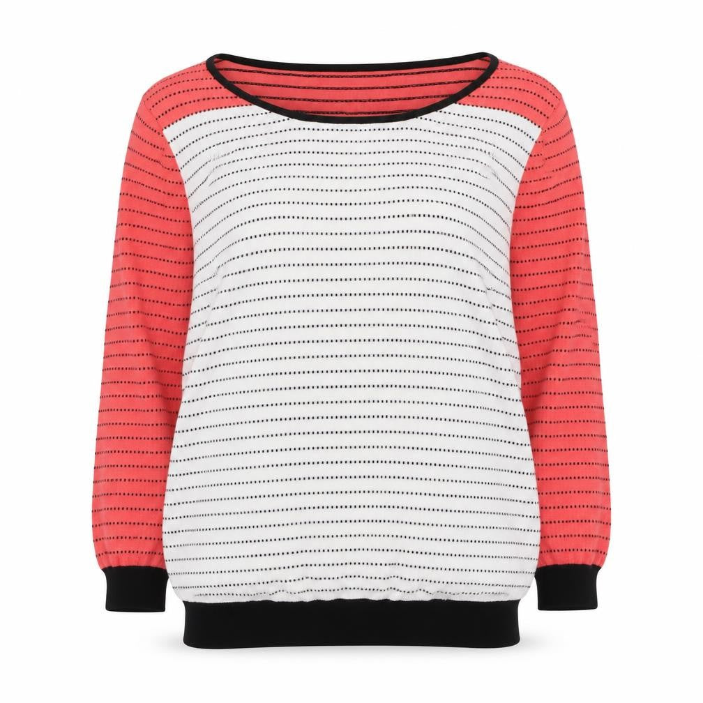 Front view of Oasis Women Multicoloured Striped Cotton Knit jumper, size L