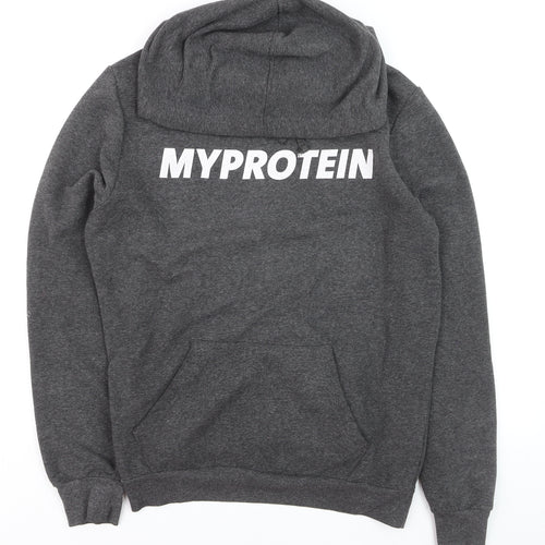 Myprotein Men's Grey Pullover Hoodie L Regular Fit Gym Sweatshirt