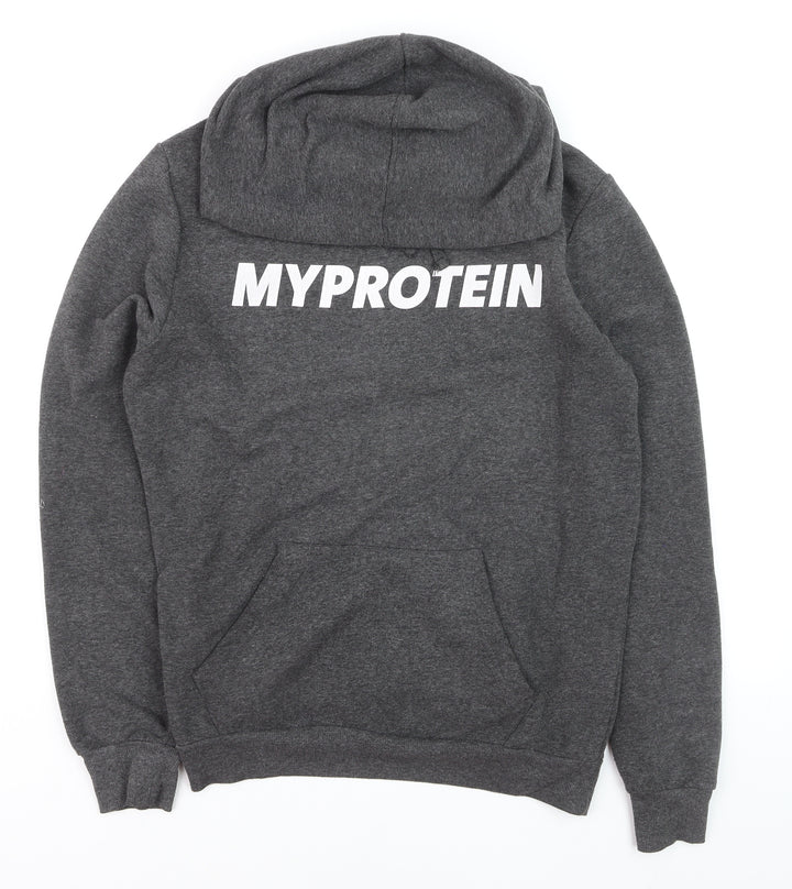 Myprotein Men's Grey Pullover Hoodie L Regular Fit Gym Sweatshirt