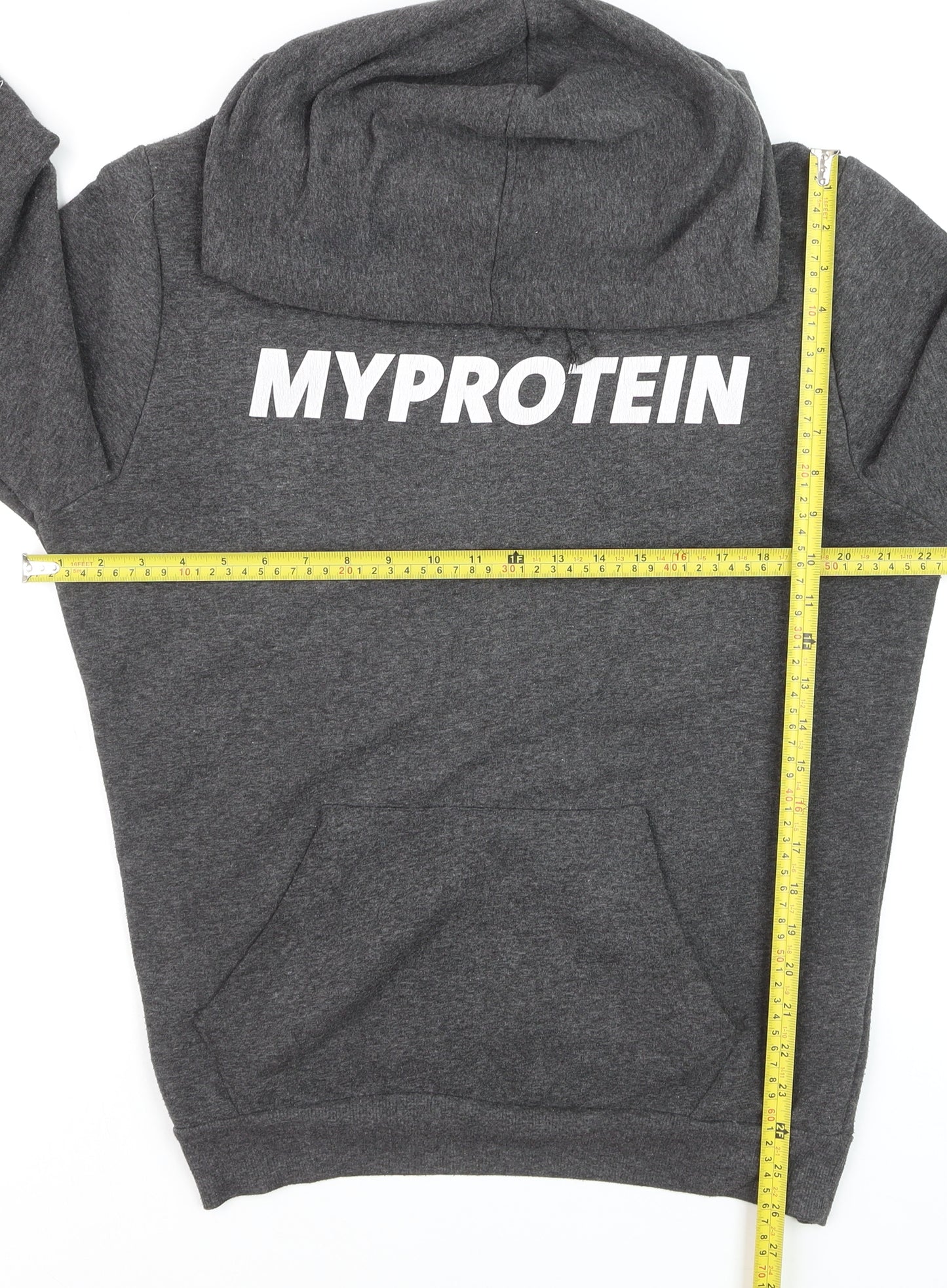 Myprotein Men's Grey Pullover Hoodie L Regular Fit Gym Sweatshirt