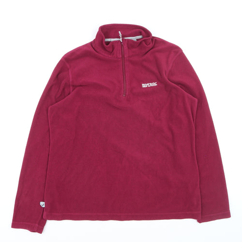 Regatta Great Outdoors Women Burgundy 1/2 Zip Fleece Pullover UK 14