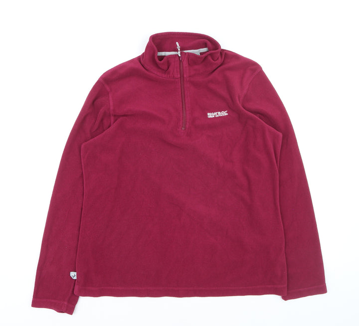 Regatta Great Outdoors Women Burgundy 1/2 Zip Fleece Pullover UK 14
