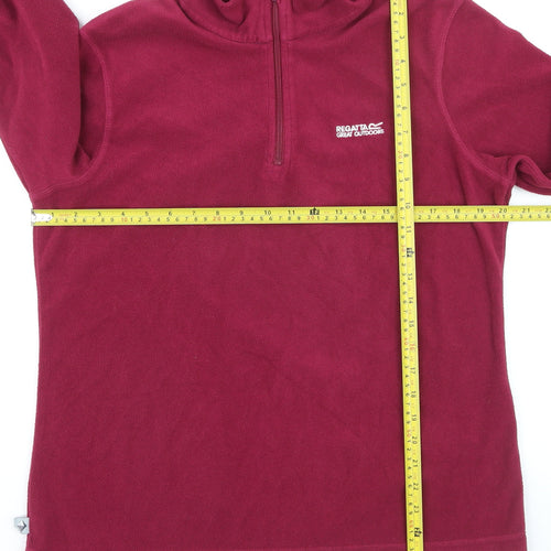 Regatta Great Outdoors Women Burgundy 1/2 Zip Fleece Pullover UK 14