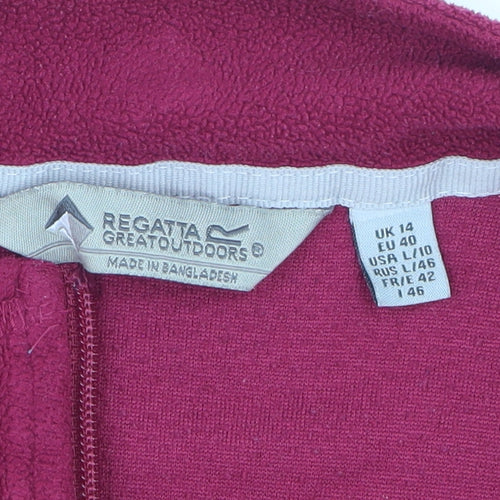 Regatta Great Outdoors Women Burgundy 1/2 Zip Fleece Pullover UK 14