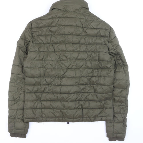 Nike Men’s Green Puffer Jacket Size L Lightweight Water Resistant Zip Up
