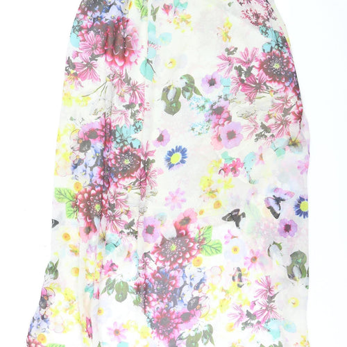 Accessorize Women Multicoloured Floral Strapless Midi Dress M
