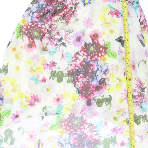Accessorize Women Multicoloured Floral Strapless Midi Dress M