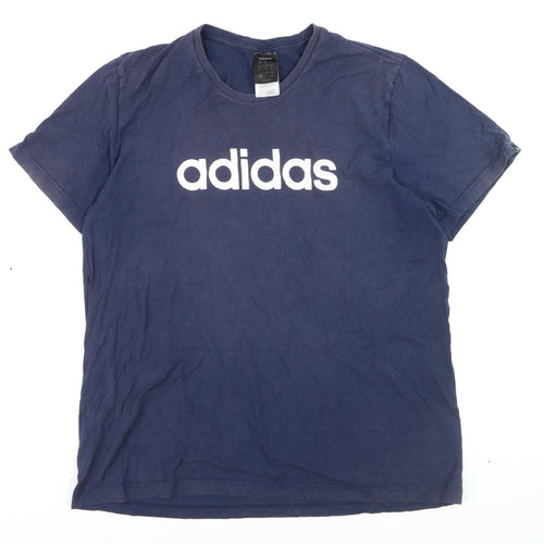 Adidas Men's Navy Blue XL Crew Neck Short Sleeve T-Shirt