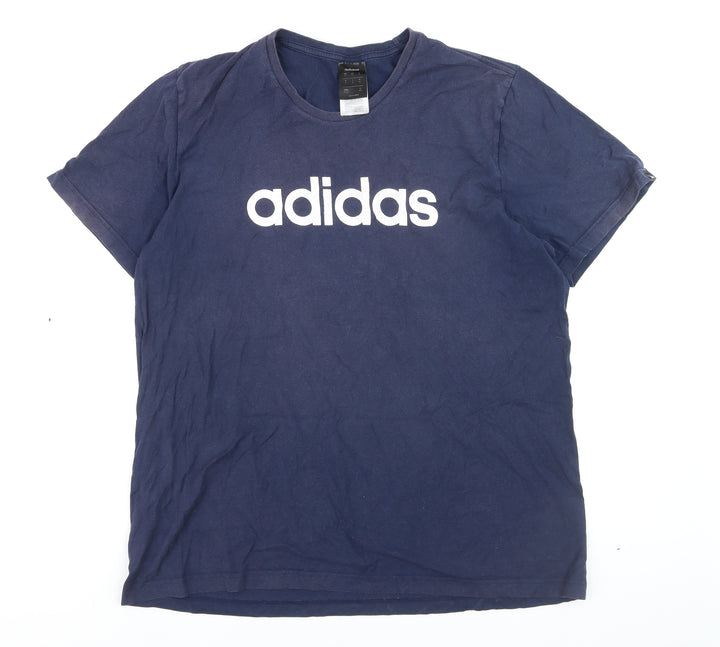 Adidas Men's Navy Blue XL Crew Neck Short Sleeve T-Shirt