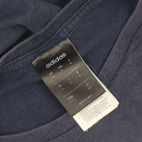 Adidas Men's Navy Blue XL Crew Neck Short Sleeve T-Shirt
