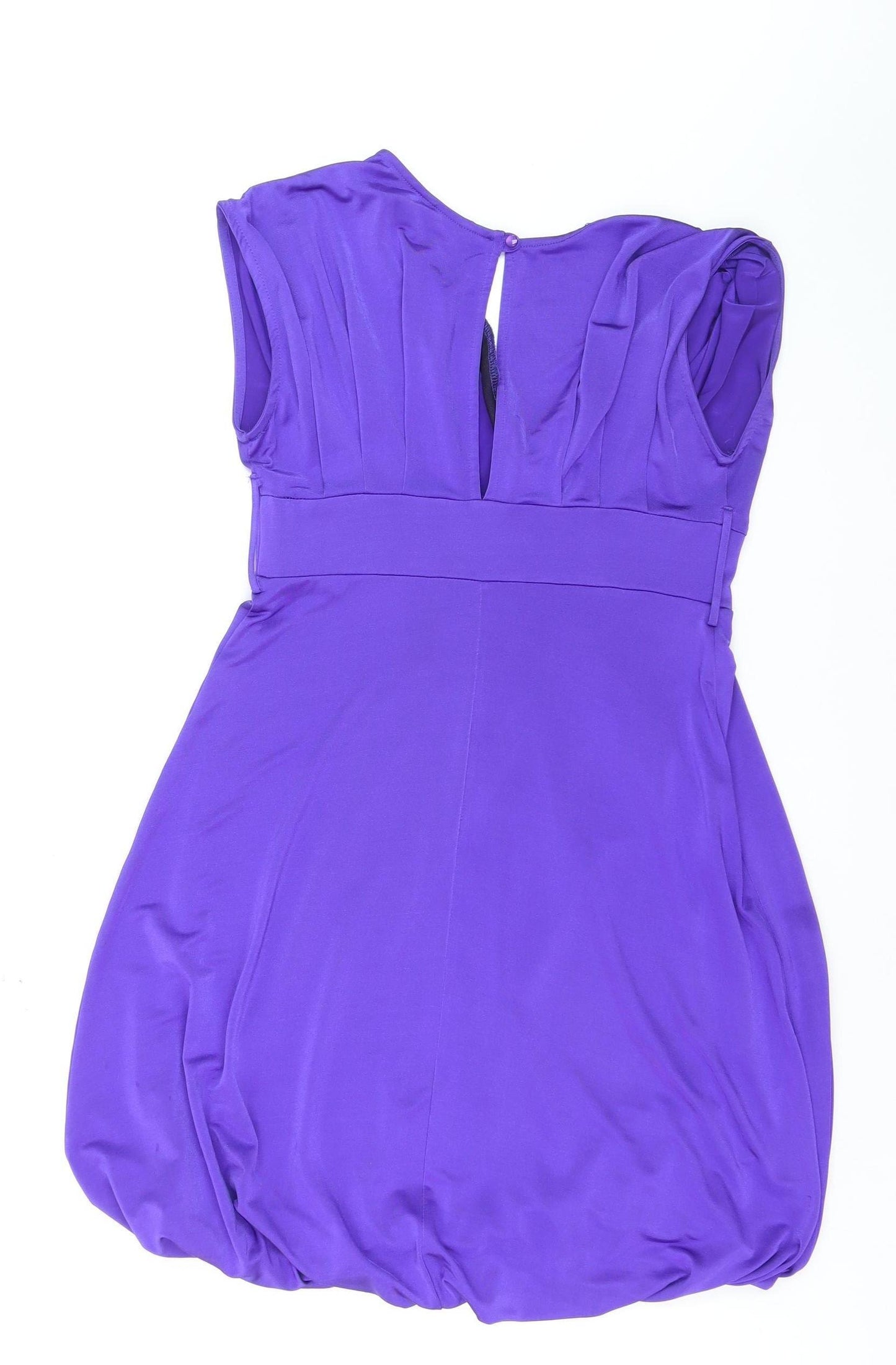 New Look Women’s Purple Bubble Hem Party Dress Size 12 Sleeveless V-Neck
