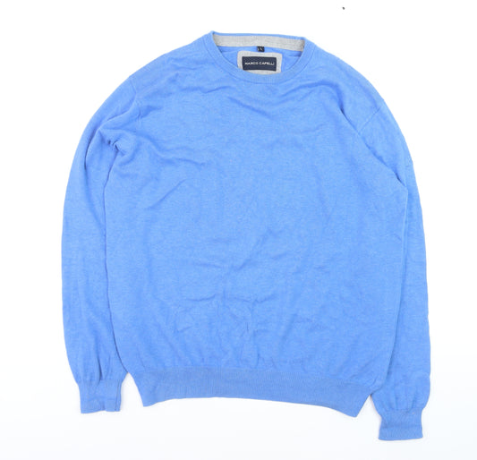 Marco Capelli Men's Blue Cotton Crew Neck Pullover Jumper L