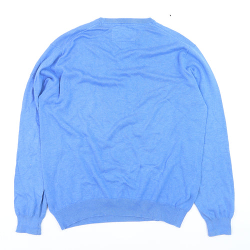 Marco Capelli Men's Blue Cotton Crew Neck Pullover Jumper L