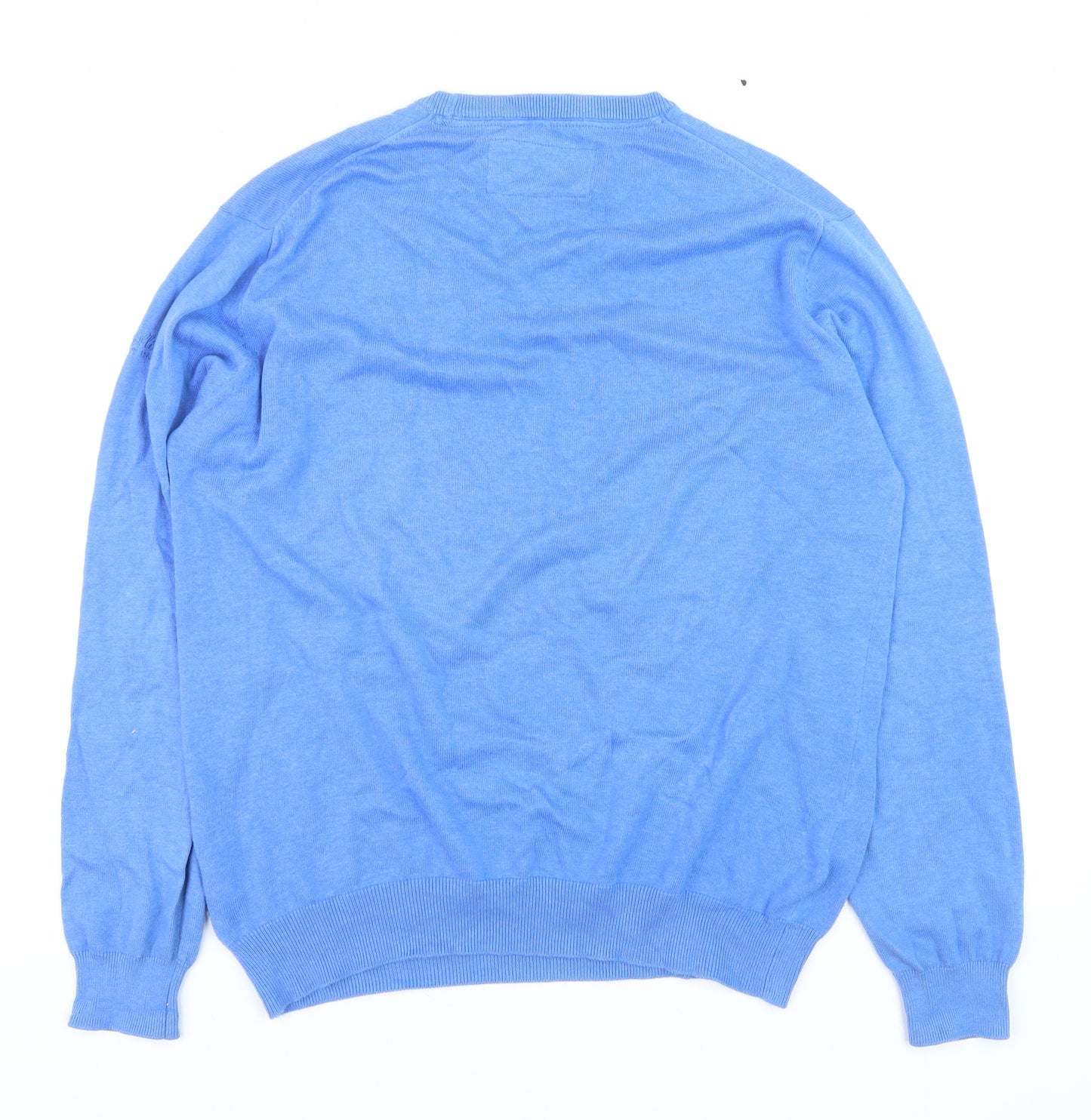 Marco Capelli Men's Blue Cotton Crew Neck Pullover Jumper L