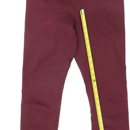 Dunnes Stores Women's Red Jegging Leggings Size 12 Stretch Cotton