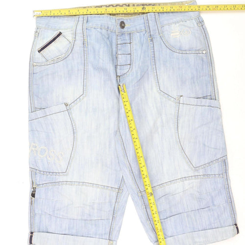 Crosshatch Men’s Blue Denim Cargo Shorts Size L 34in