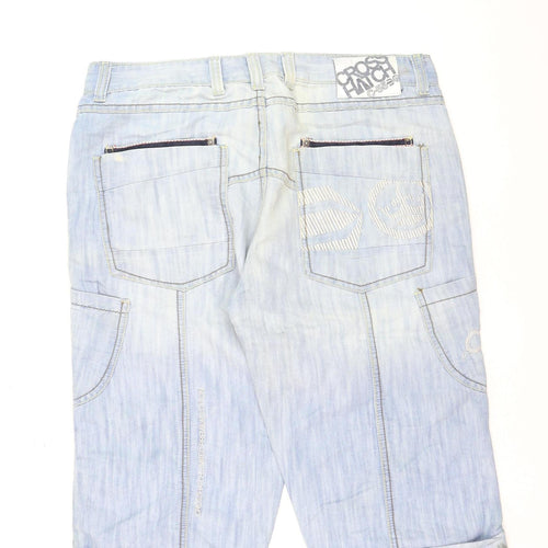 Crosshatch Men’s Blue Denim Cargo Shorts Size L 34in