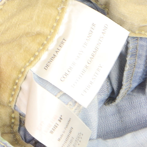 Crosshatch Men’s Blue Denim Cargo Shorts Size L 34in