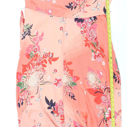 Principles Women’s Pink Floral Midi Wrap Dress Size 14