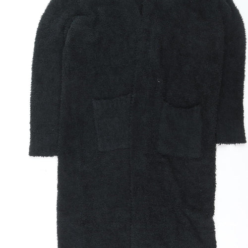 SKIMS Women Black L/XL Longline Open Cardigan Soft Knit Cozy Style
