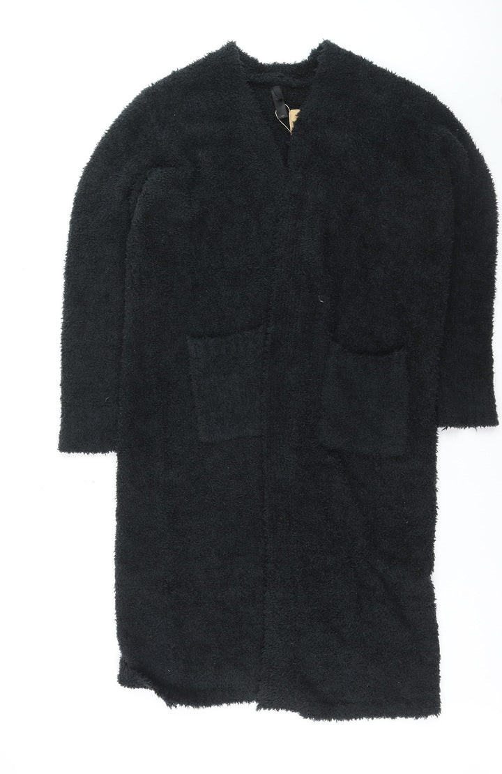 SKIMS Women Black L/XL Longline Open Cardigan Soft Knit Cozy Style