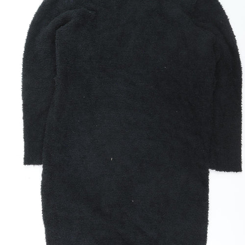SKIMS Women Black L/XL Longline Open Cardigan Soft Knit Cozy Style