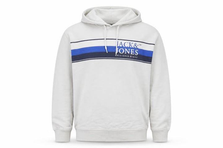Jack & Jones Men’s Beige XL Pullover Hoodie with Logo Print