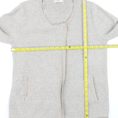 Gallery Womens Beige Wool Blend Long Sleeve Cardigan UK L
