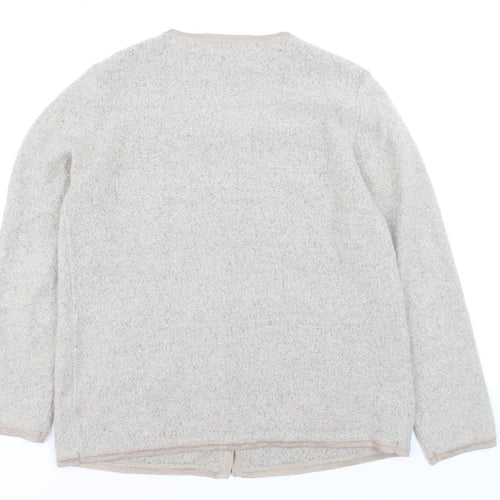 Gallery Womens Beige Wool Blend Long Sleeve Cardigan UK L