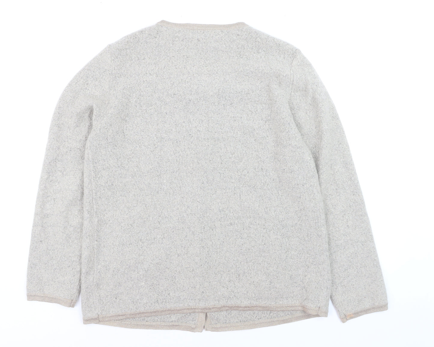 Gallery Womens Beige Wool Blend Long Sleeve Cardigan UK L