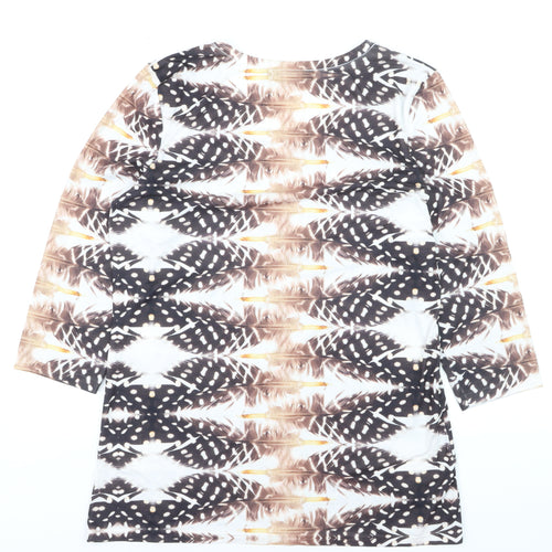 Paco Boutique Womens Multicoloured Feather Print Jumper Size 12