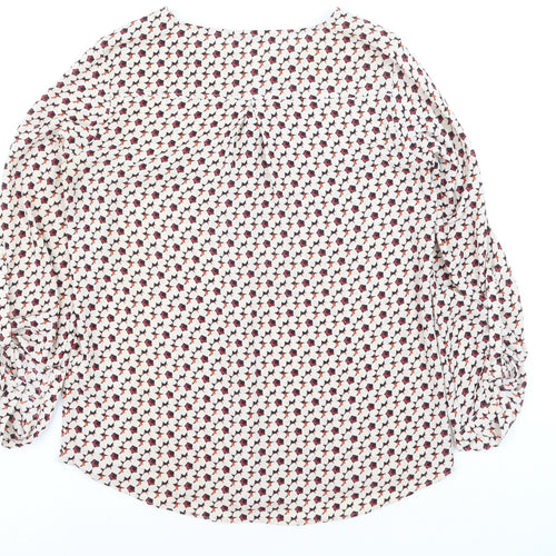 Dunnes Women’s Multicoloured Geometric V-Neck Long Sleeve Blouse Size 10