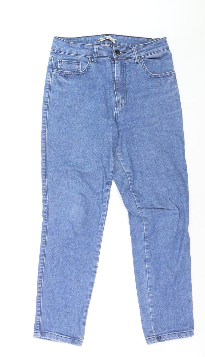 Biotipo Women Blue Size 12 Straight Leg Denim Jeans