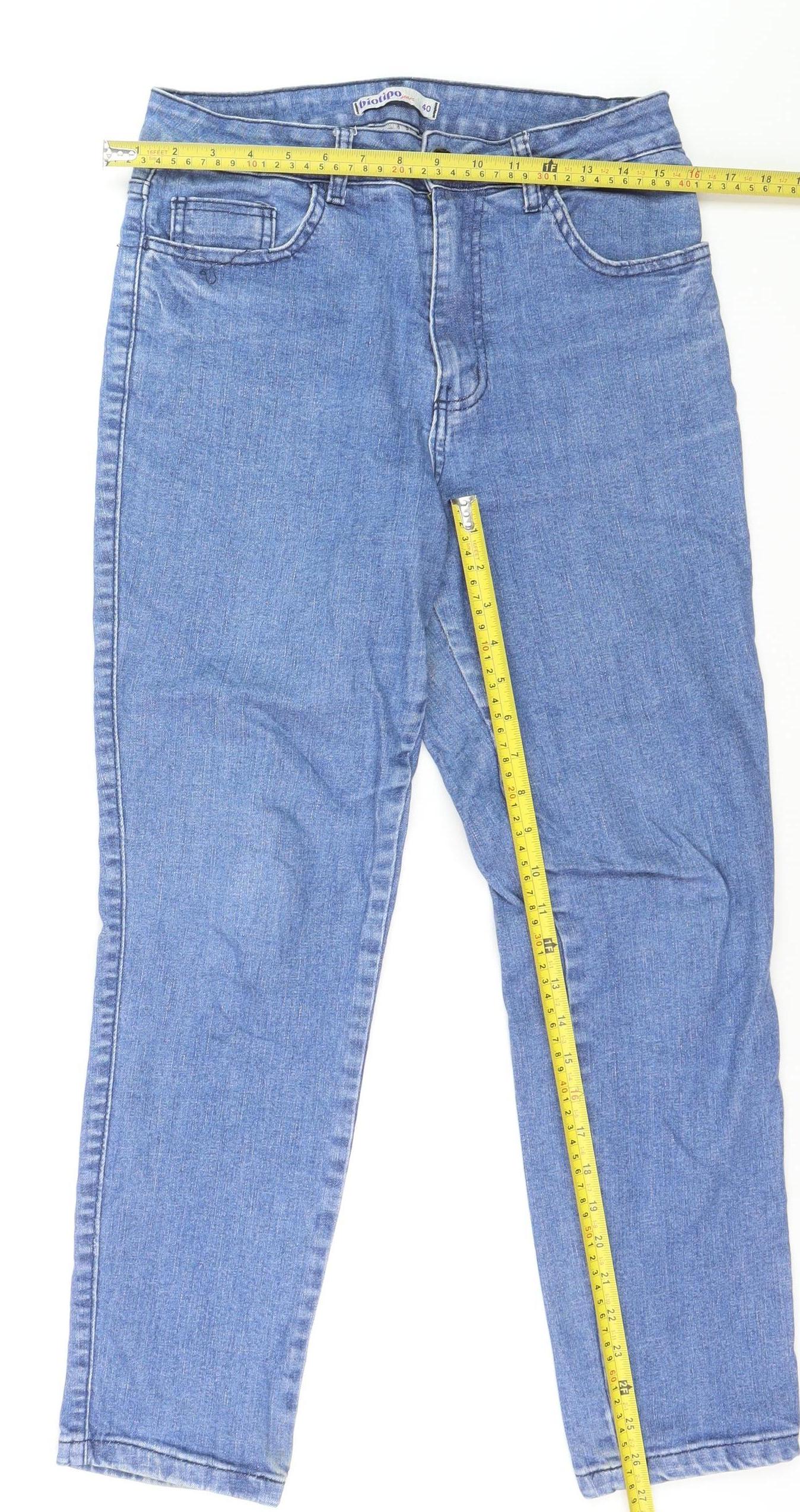 Biotipo Women Blue Size 12 Straight Leg Denim Jeans