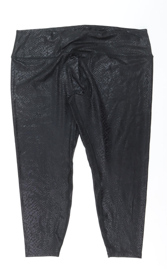Next Active Womens Black 2XL Animal Print Leggings Gym Trousers