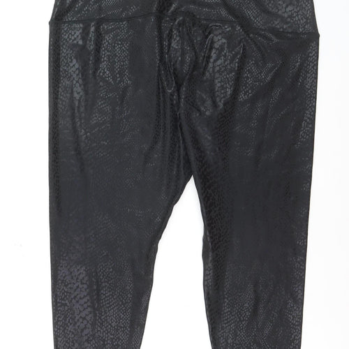 Next Active Womens Black 2XL Animal Print Leggings Gym Trousers