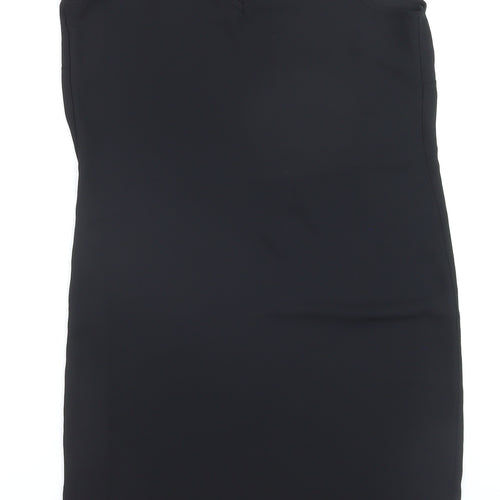 River Island Women's Black Size 8 Slip Dress Sleeveless Knee Length
