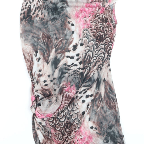 Warehouse Women’s Multicoloured Animal Print Wrap Blouse UK 8