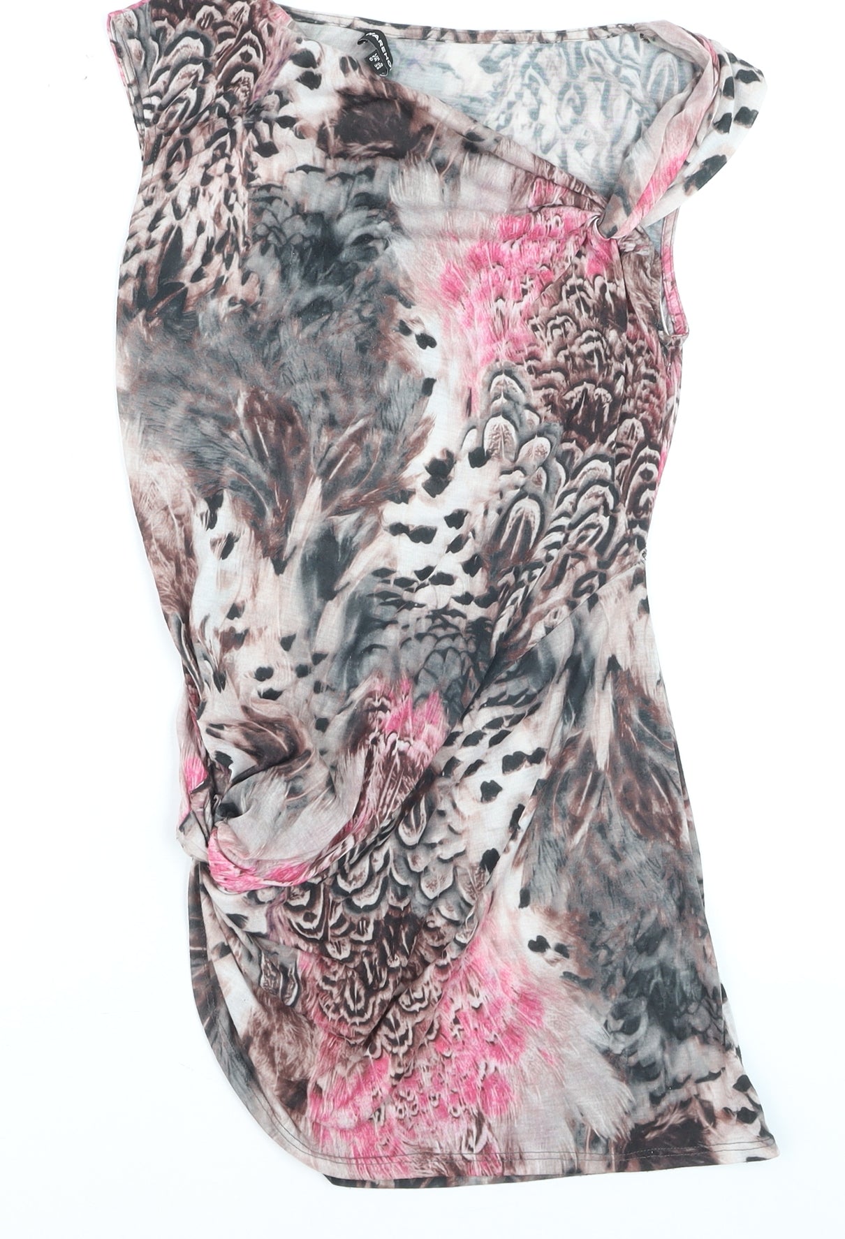 Warehouse Women’s Multicoloured Animal Print Wrap Blouse UK 8