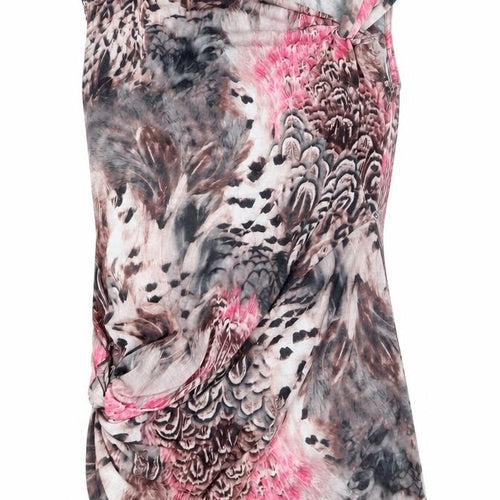 Warehouse Women’s Multicoloured Animal Print Wrap Blouse UK 8