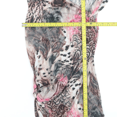 Warehouse Women’s Multicoloured Animal Print Wrap Blouse UK 8