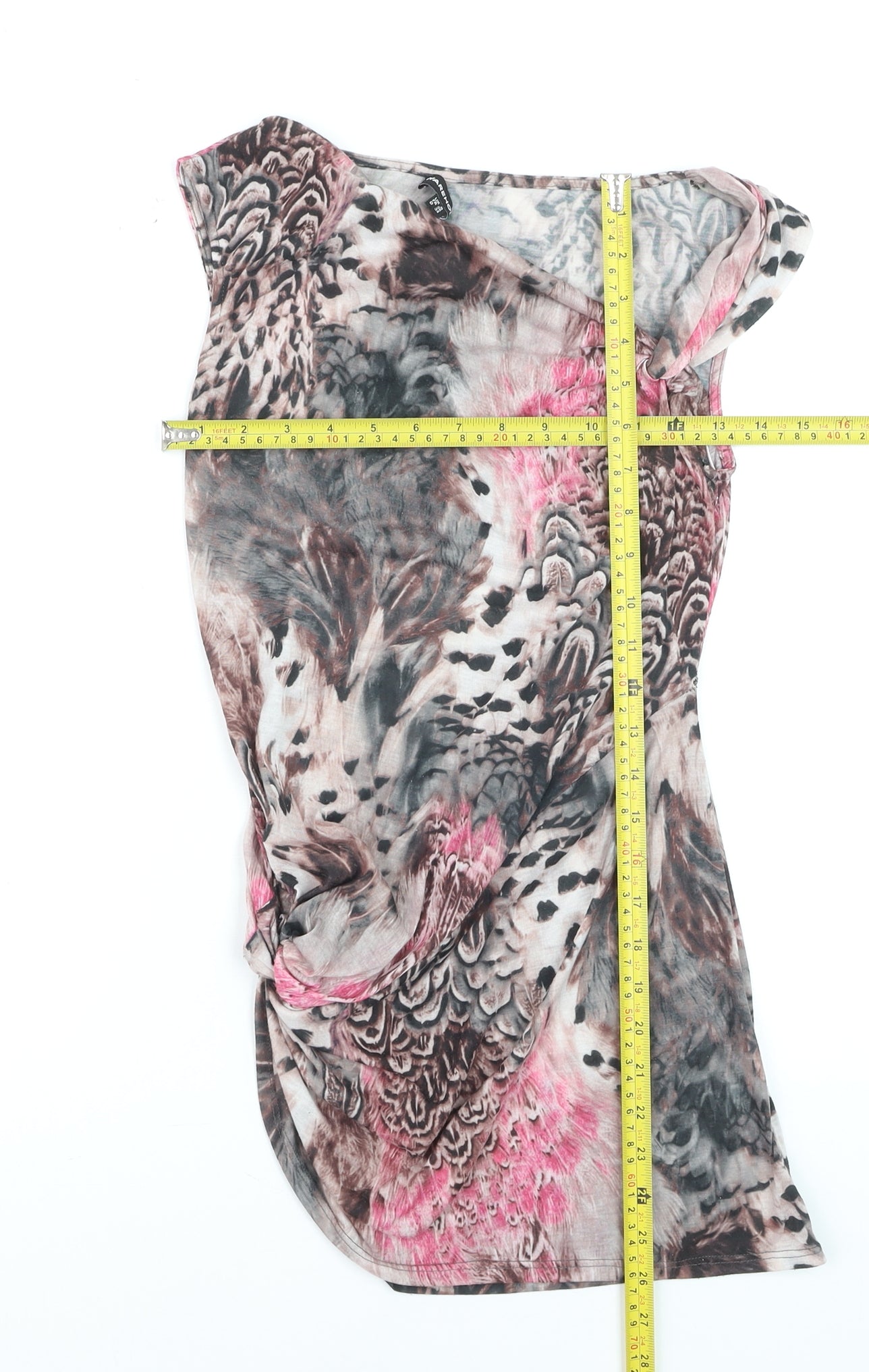 Warehouse Women’s Multicoloured Animal Print Wrap Blouse UK 8