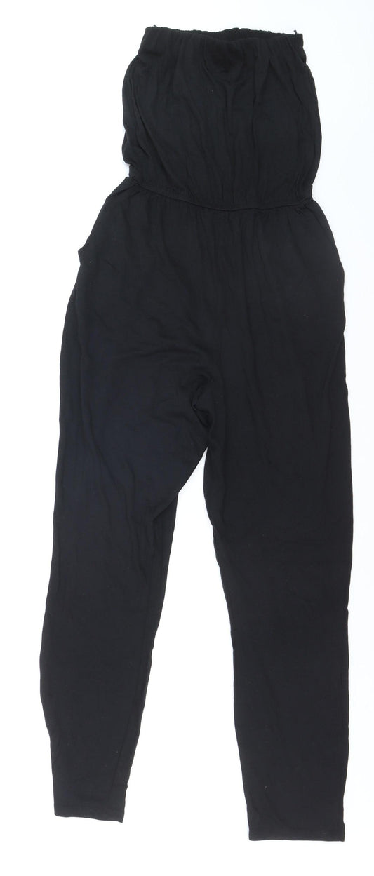 New Look Women's Black Jumpsuit Size 8 Strapless Elastic Waist Casual