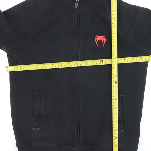 Venum Boys Black Full Zip Hoodie Size 12 Cotton Blend Sportswear